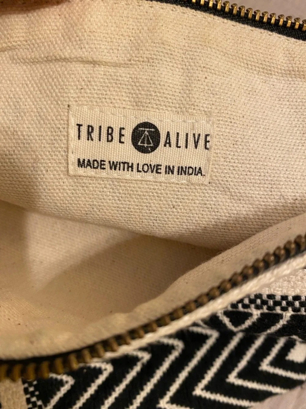 TRIBE ALIVE Black & White Geometric Zipper Pouch - Women Bags